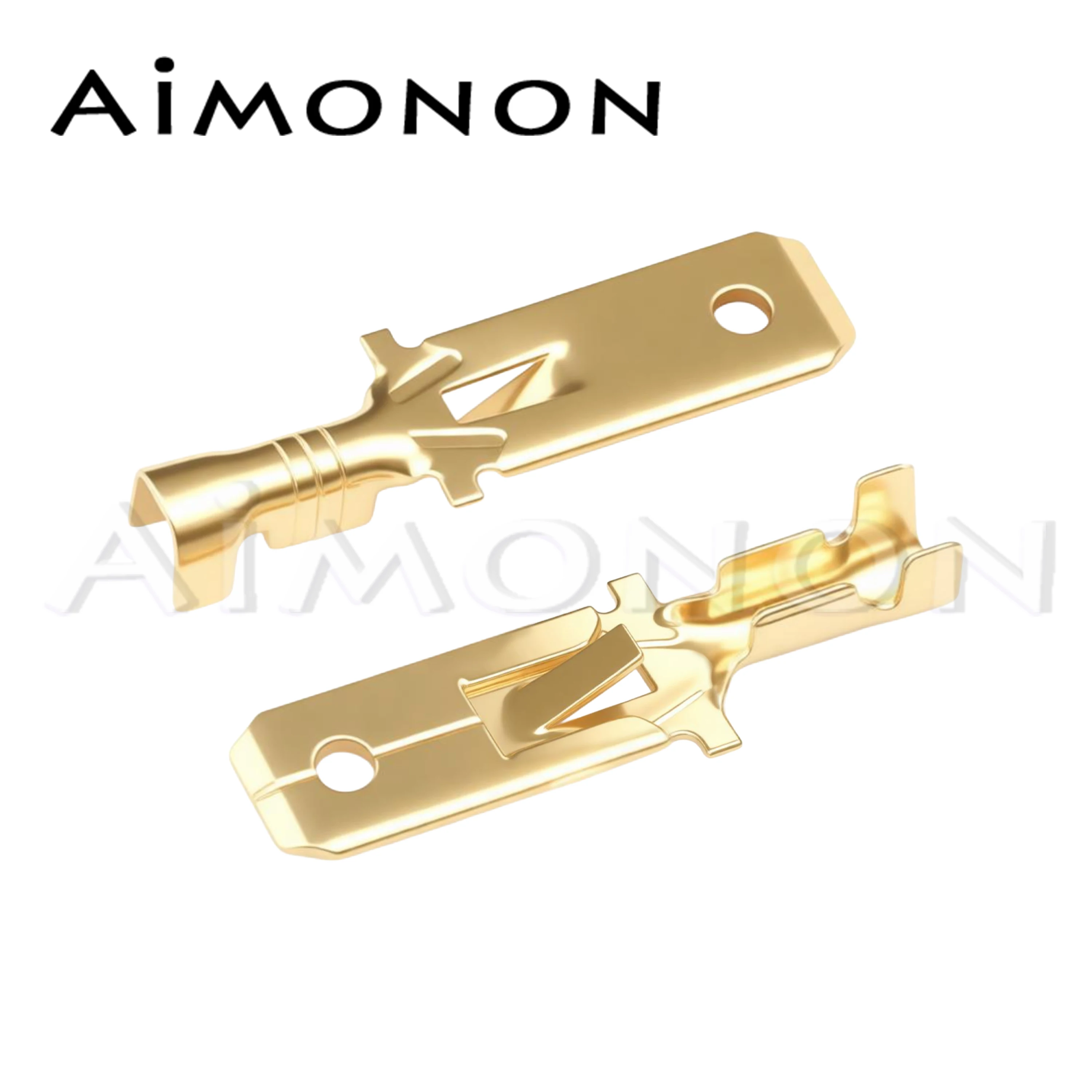 1 Piece 6.3 mm Automotive Crimp Terminal Block Male Spade Connector Brass Pins Auto Splice Wire Terminals DJ611-6.3A