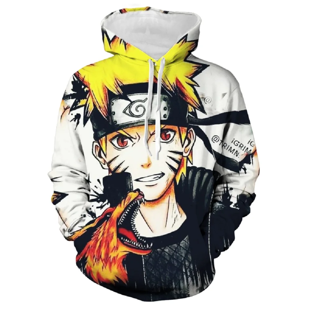 MINISO Men's Hoodie Japan Anime Boys Girls Hoodie Naruto 3D Print Pullover Uchiha Itachi Men's Hoodie Oversized Men's Clothing