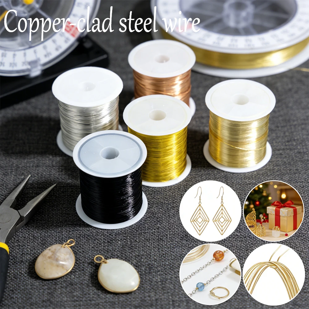 1-6pcs 100M 0.3/0.4mm Golds Silver Black Light Golden KC Gol