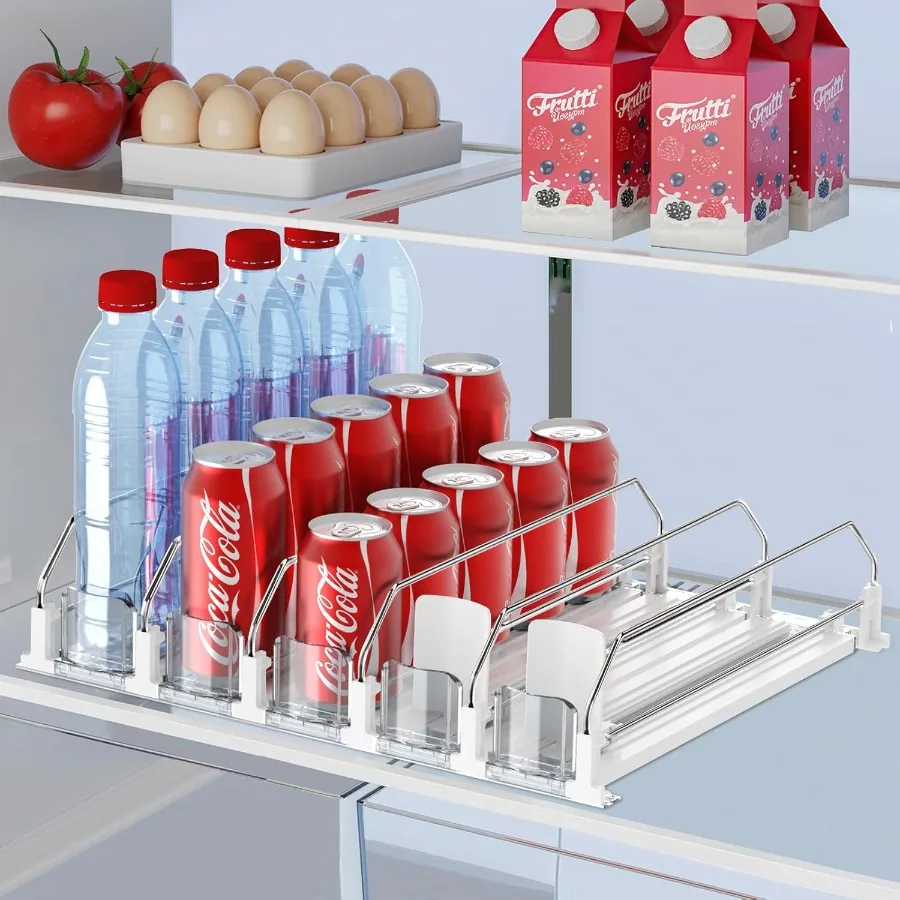 

Drink Organizer for FridgeSelf Pushing Fridge Drink Organizer Automatic Drink Dispenser for FridgeHolds up to 25 Cans