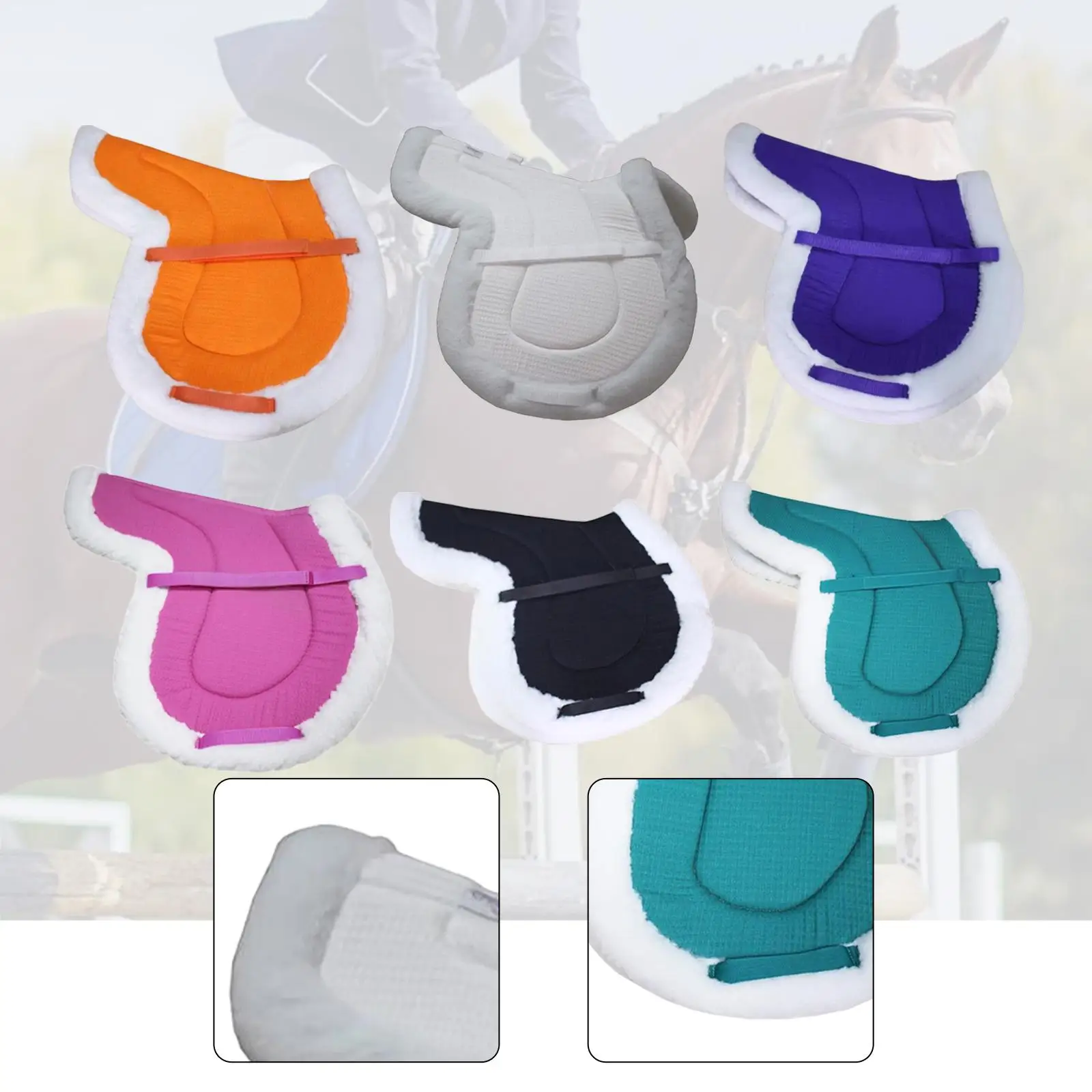 サドルパッド-ベアバックパッド-ソフトで洗える乗馬用品-衝撃吸収乗馬用シートクッション-レッスン用-ウォームアップ用-毎日用