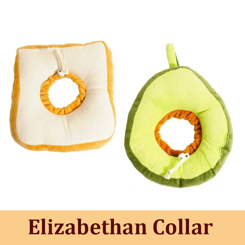 Toast Avocado Soft Elizabethan Collar for Cats/Dogs Adjustable Pet Recovery Cone for Wound Protection Anti-Licking Neck Ring