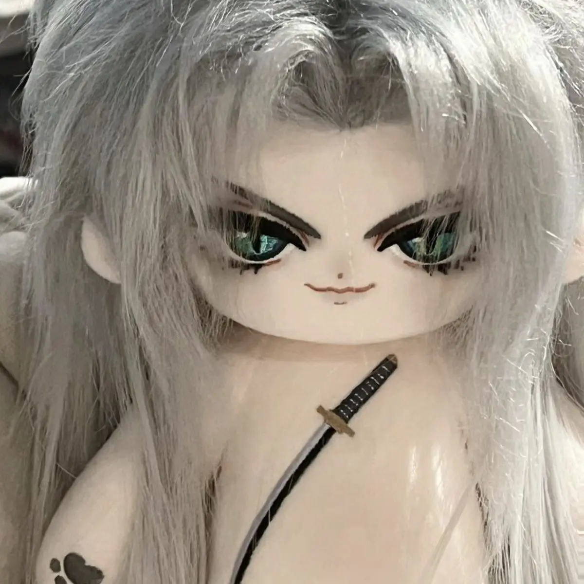 

20cm Dress-up Plushie Dolls Anime Game FF14 Sephiroth Cute Long Hair Cotton Stuffed Plush Doll Body Cosplay Toys