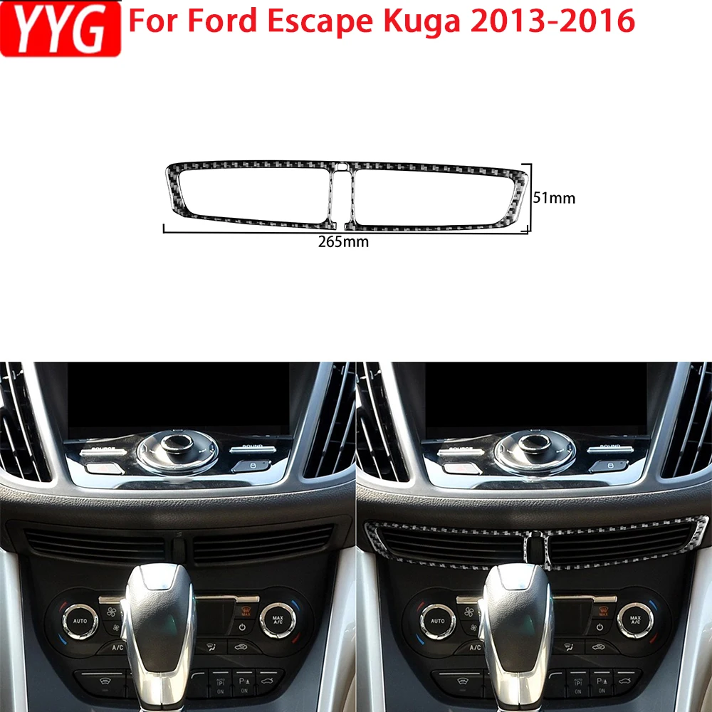 

For Ford Escape Kuga 2013 2014 2015 2016 Carbon Fiber Accessories Car Interior Automatic Climate Control Panel Trim Sticker