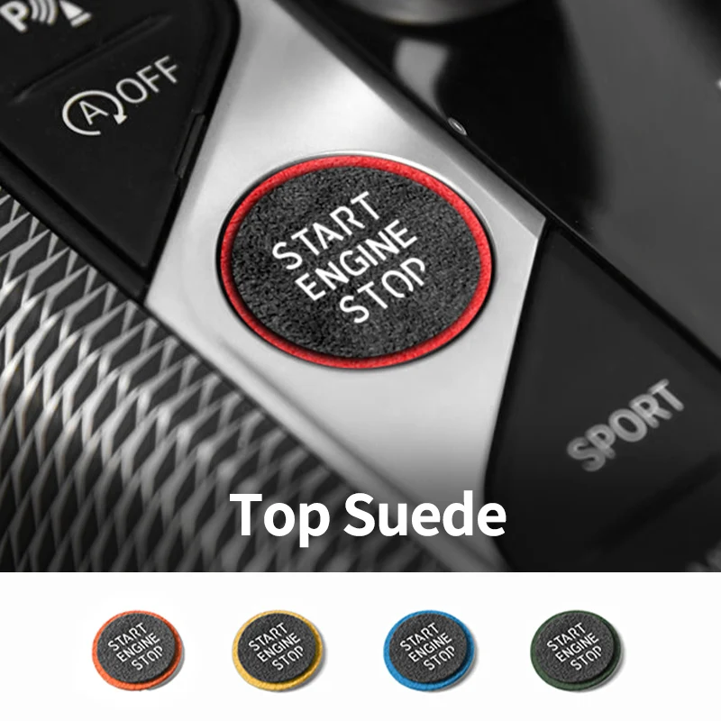 Top Suede For BMW(Chassis G) Engine Start Button Trim Sticker Car Interior Custom Tuning Accessories Fit For LHD/RHD