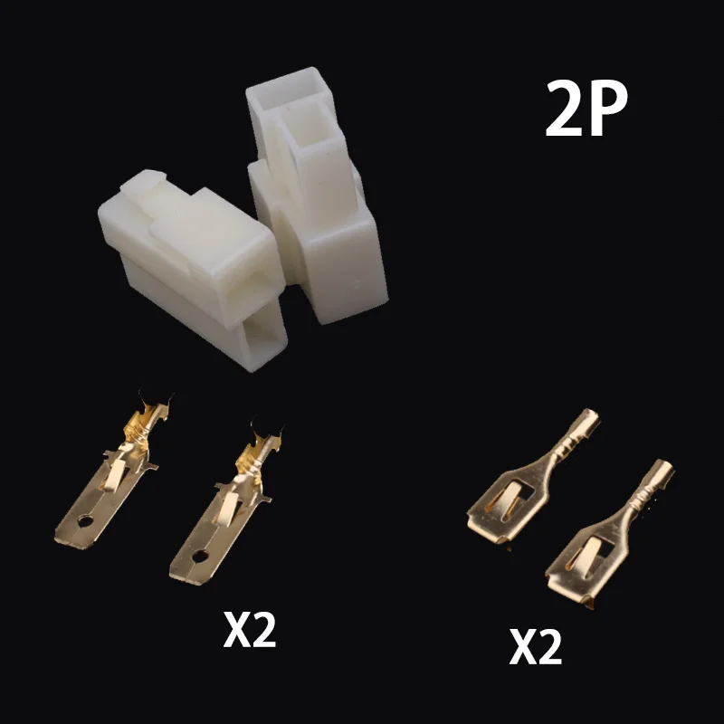 1/5 مجموعة 6.3 مللي متر 1/2/3/4/6/8/12P/14 دبوس السيارات 6.3 سلك كهربائي موصل ذكر أنثى كابل محطة التوصيل أطقم ebike سيارة #3