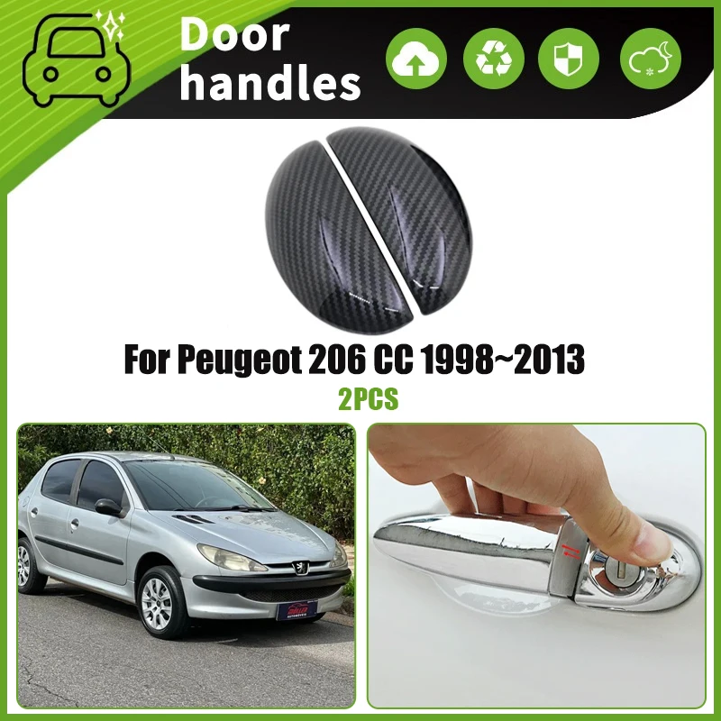 Car Door Handle Cover Trims For Peugeot 206 CC 206CC 206+ SW 1998~2013 Scratchproof Chromium Stylings Exterior Parts Accessories