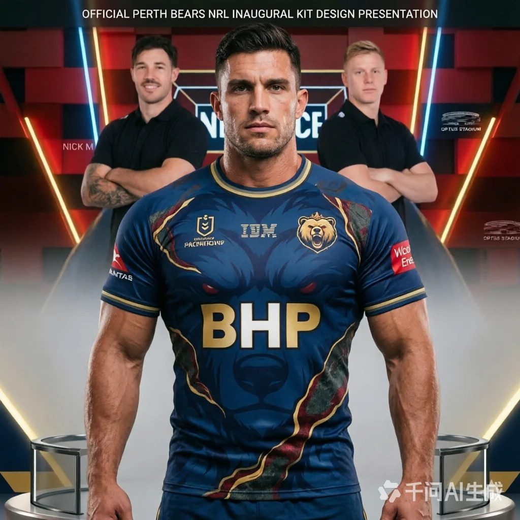 Perth Bears NRL 2026-2027 Rugby-Trikot Familien-Partnerlook Star Chasing Y2K T-Shirt Geeignet für Alltag und Training