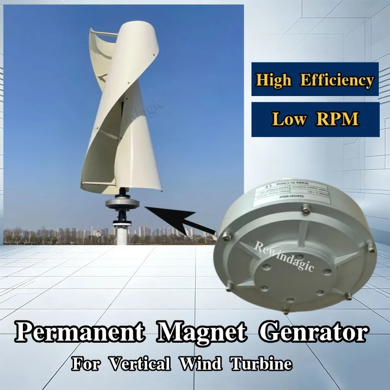 High Power 5KW 6KW 7KW 48V 3Phase Alternator Coreless With Base Vertical Permanent Magnet Generator Dynamo For Household Load