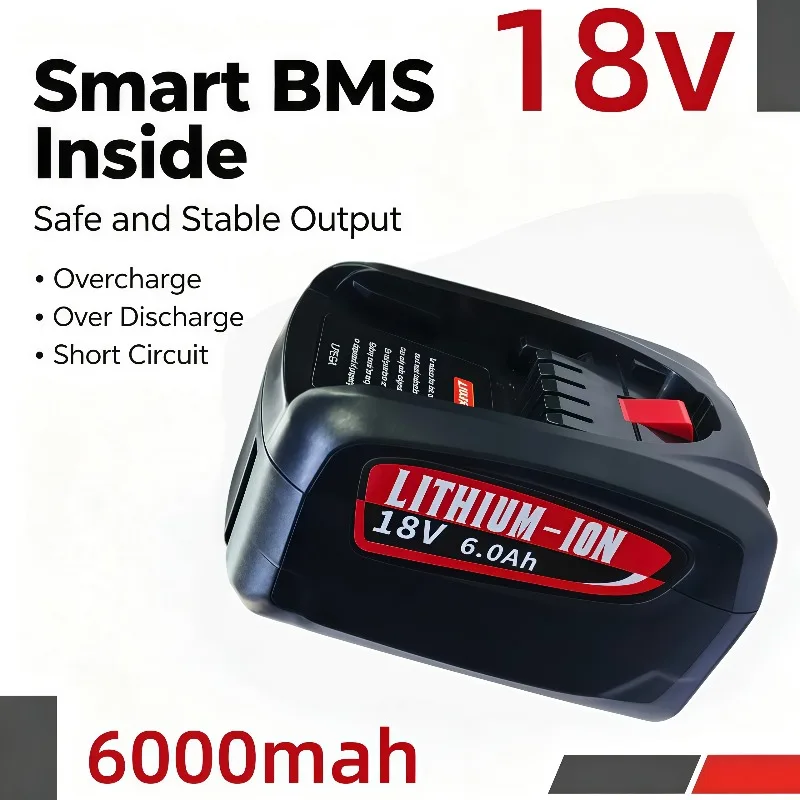 6000mAh Long Cycle Life 18V PBA Replacement Battery for Home & Garden PBA PSB PSR Cordless Rechargeable Tools AL1880CV AL18815CV