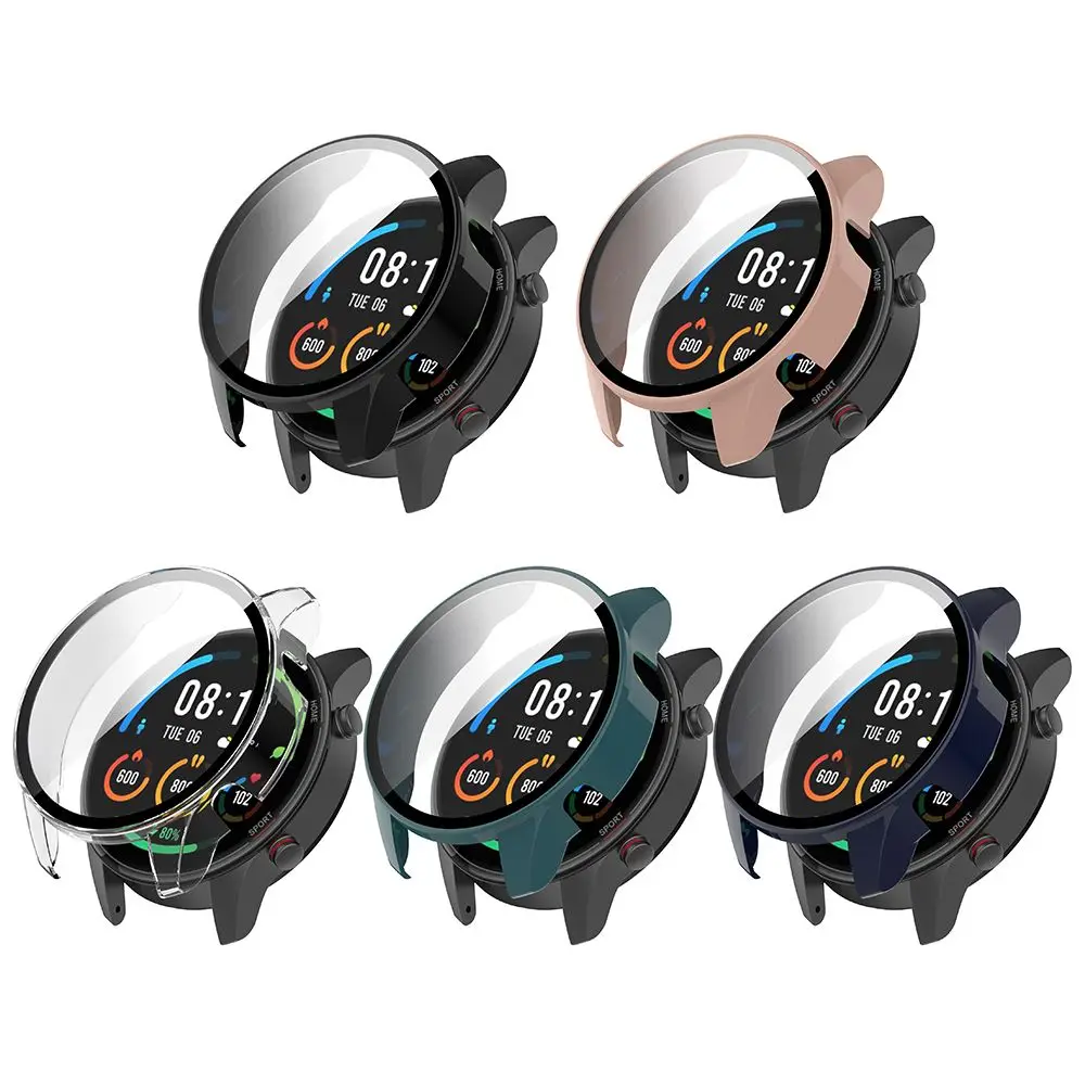 Accessories Protective Cover PC Screen Protector Tempered Case+Film For  Watch Color Sport