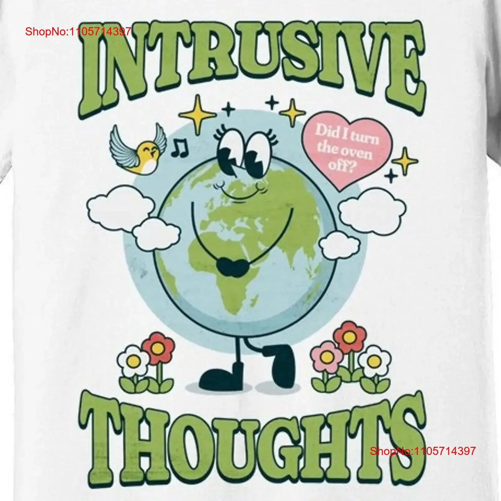 Intrusive thoughts OCD funny shirt obsessive compulsive disorder tee cbt therapy awareness vintage Washed graphic
