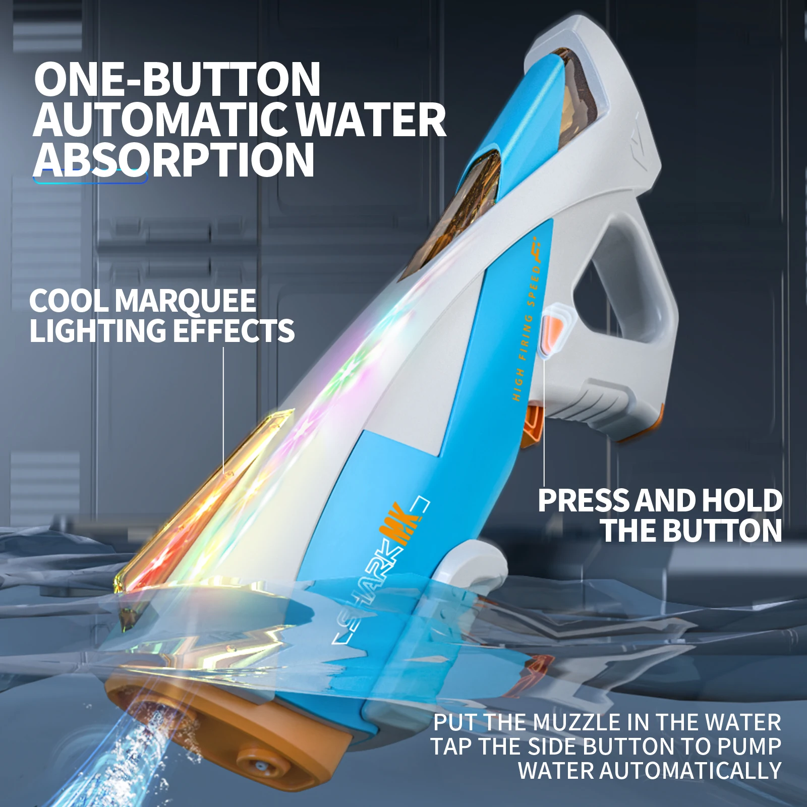 Electric Water Gun for Adults Kids Battery-Powered Squirt Toy Automatic Water Gun with Waterproof Design Toy