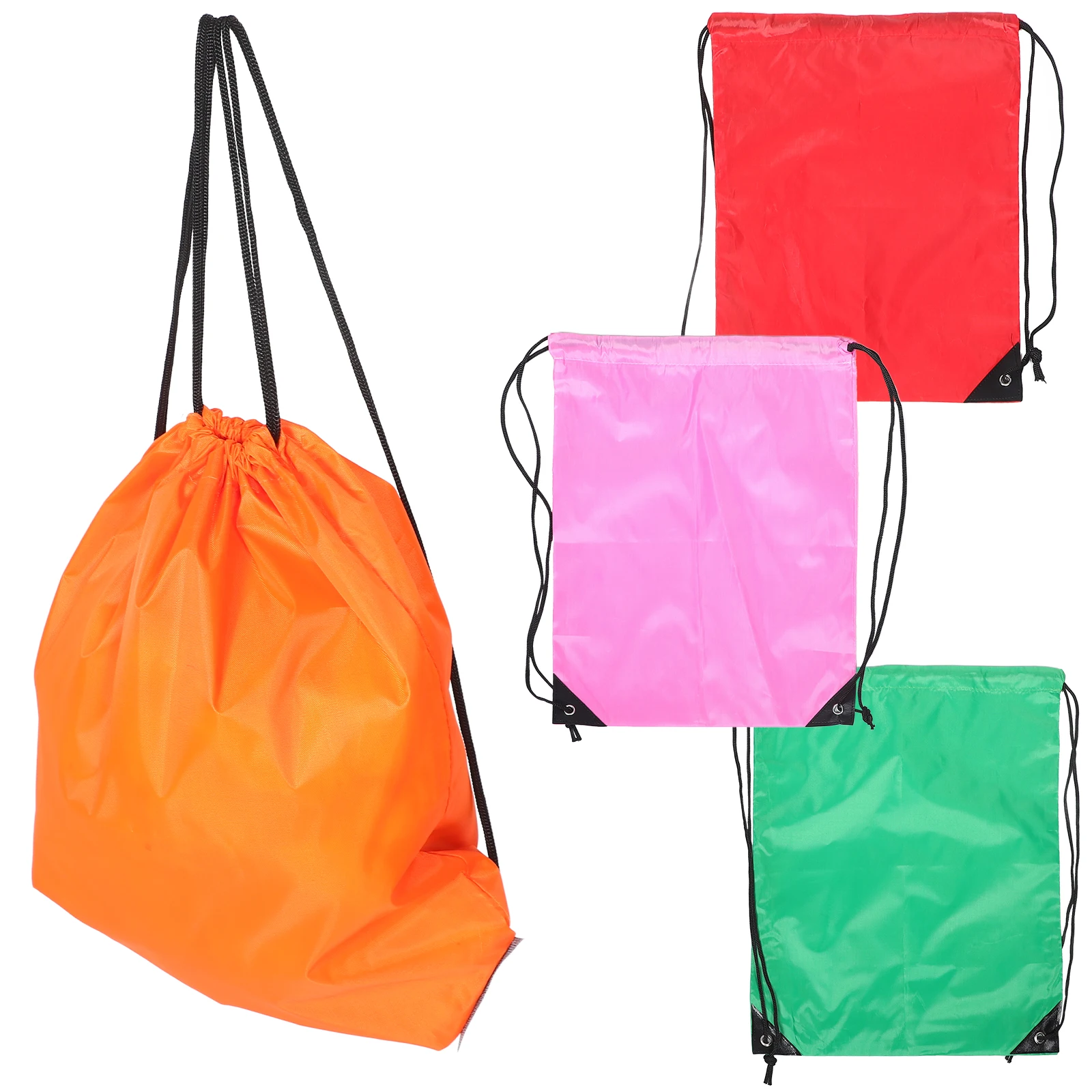 

4 Pcs Travel Drawstring Bags Lightweight Portable Polyester Gym Sling Backpack Mini Soccer Ball Goodie Water Proof Small