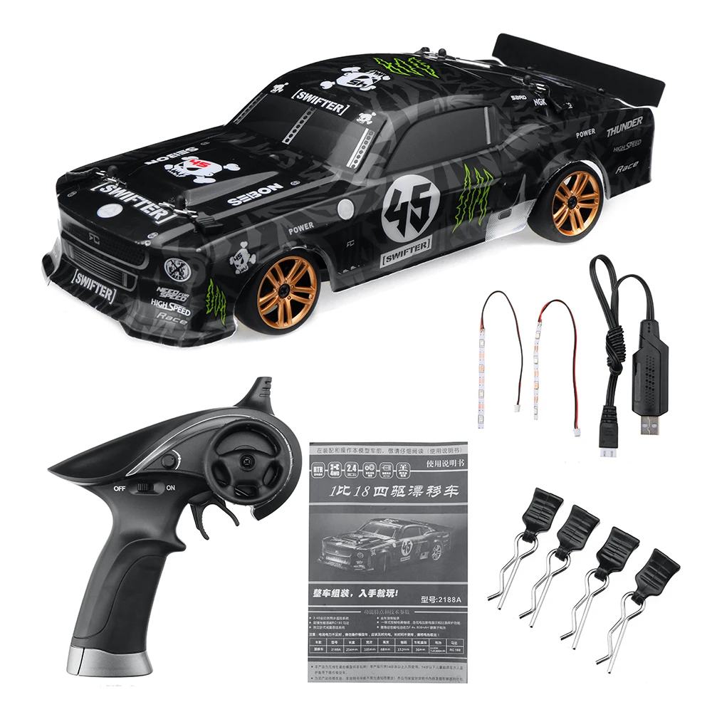 HBX 2195 1/18 2.4G 4WD escovado RC Car Drift RTR Modelos de veículos de controle proporcional completo