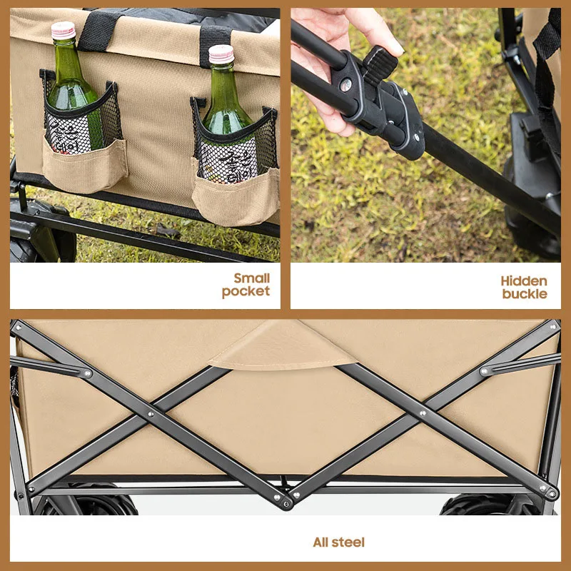 Outdoor Garden Beach Camping Trolley Cart Fishing Folding Camping Wagon Portable Shopping Trolleys