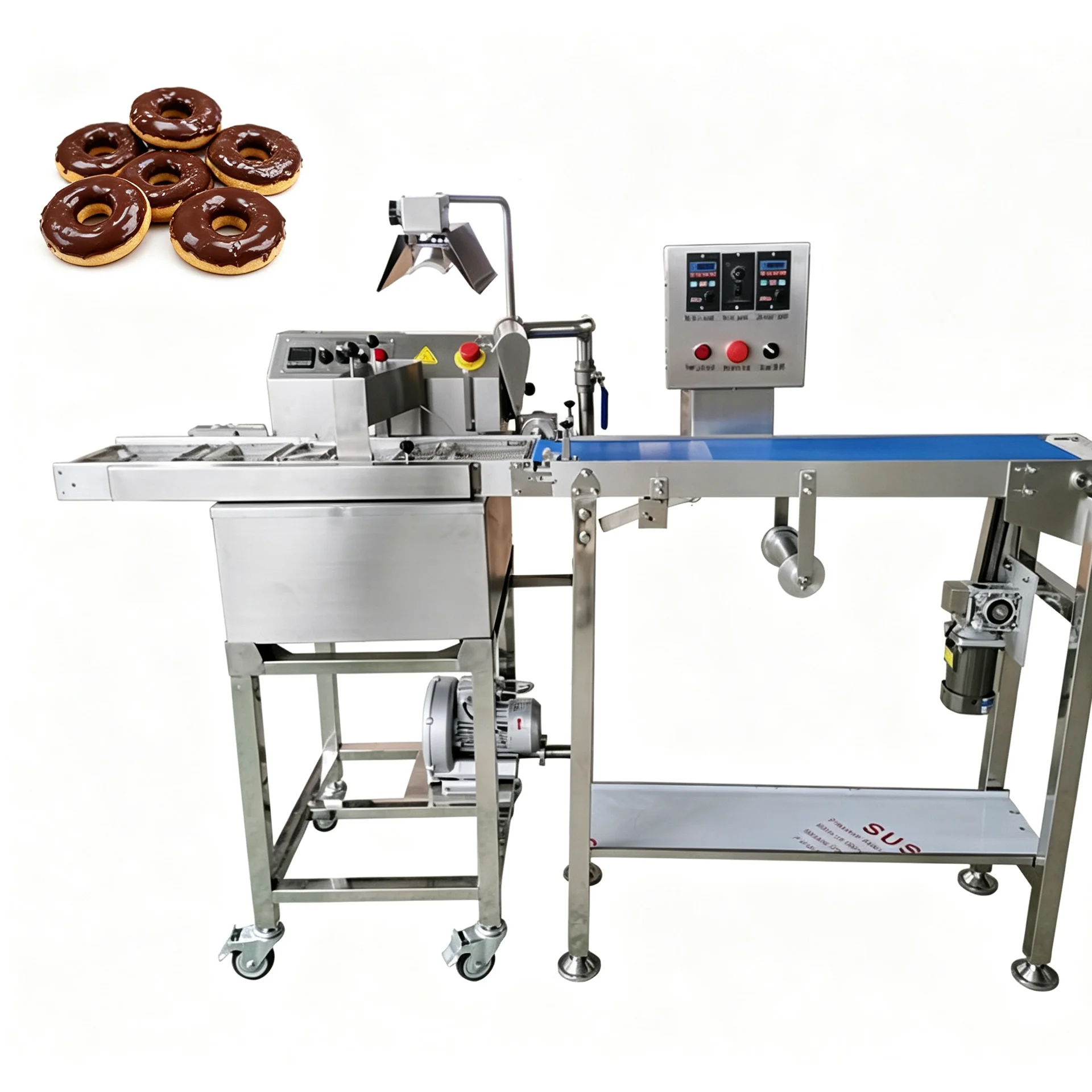 CG Machinery High Quality Automatic Electric Chocolate Coating Machine Enrobing Line with Conveyor Belt