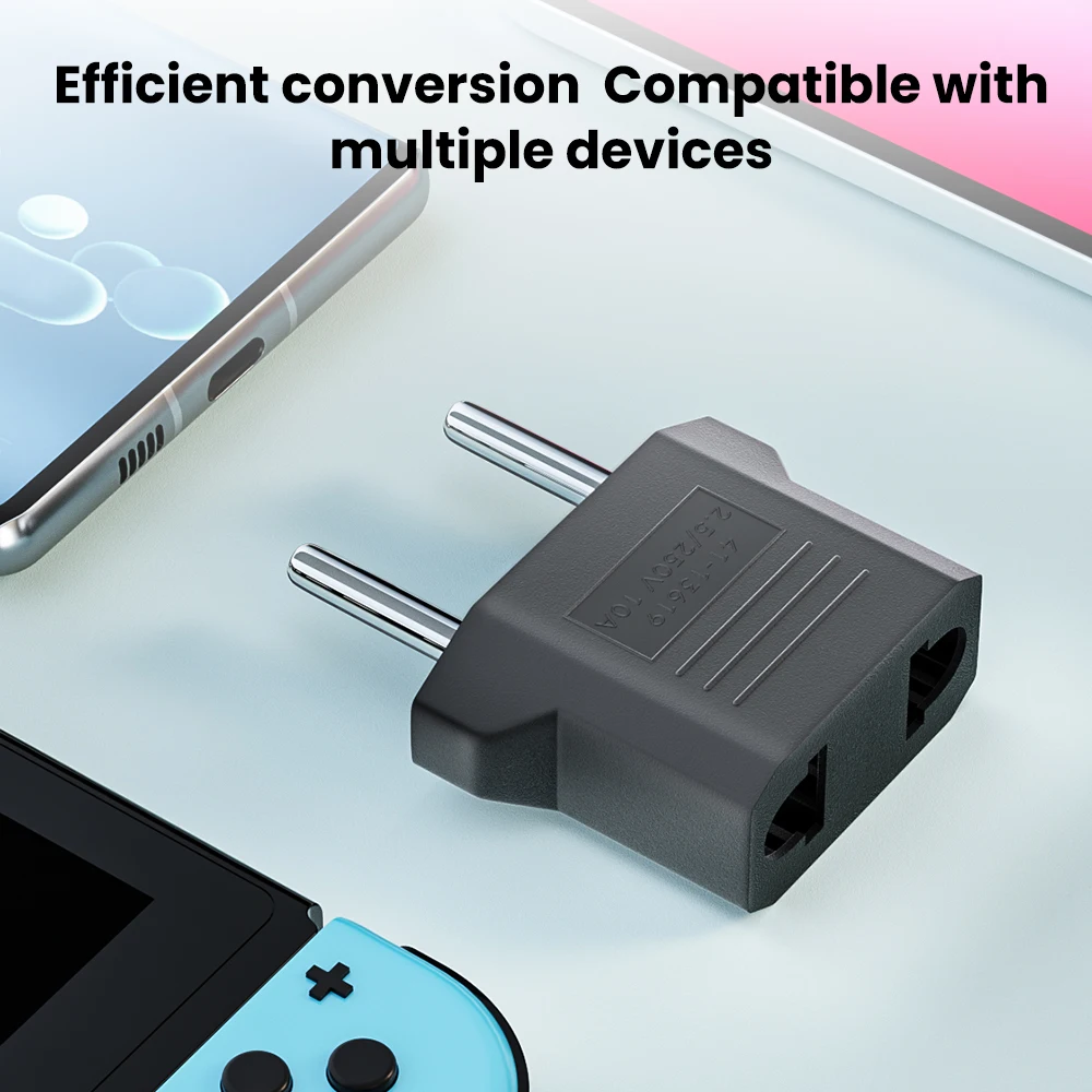 Power Plug Adapter US To EU Euro Europe Plug Power Plug Converter Travel Portable Adapter China To EU Adapter Electrical Socket