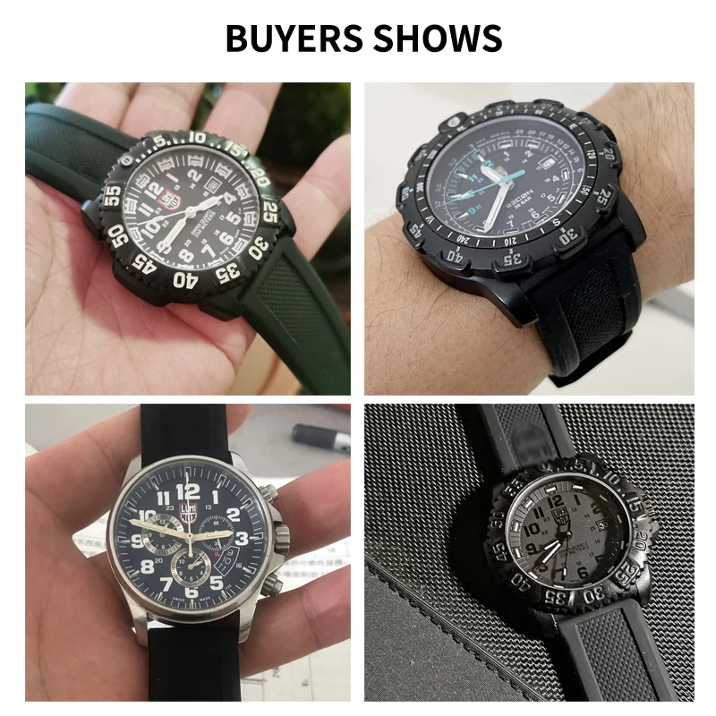 For Citizen Luminox Tag Heuer Hamilton Oris Ernest Borel Maurice Lacroix Comfortable Soft Black Personalized 23 Silicone Strap