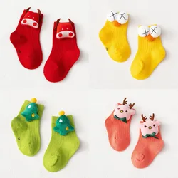 Korean Kawaii Children Candy Color Socks Cartoon Doll Baby Sleeping Slippers Stockings Newborn Infant Toddle Boys Girls Socks