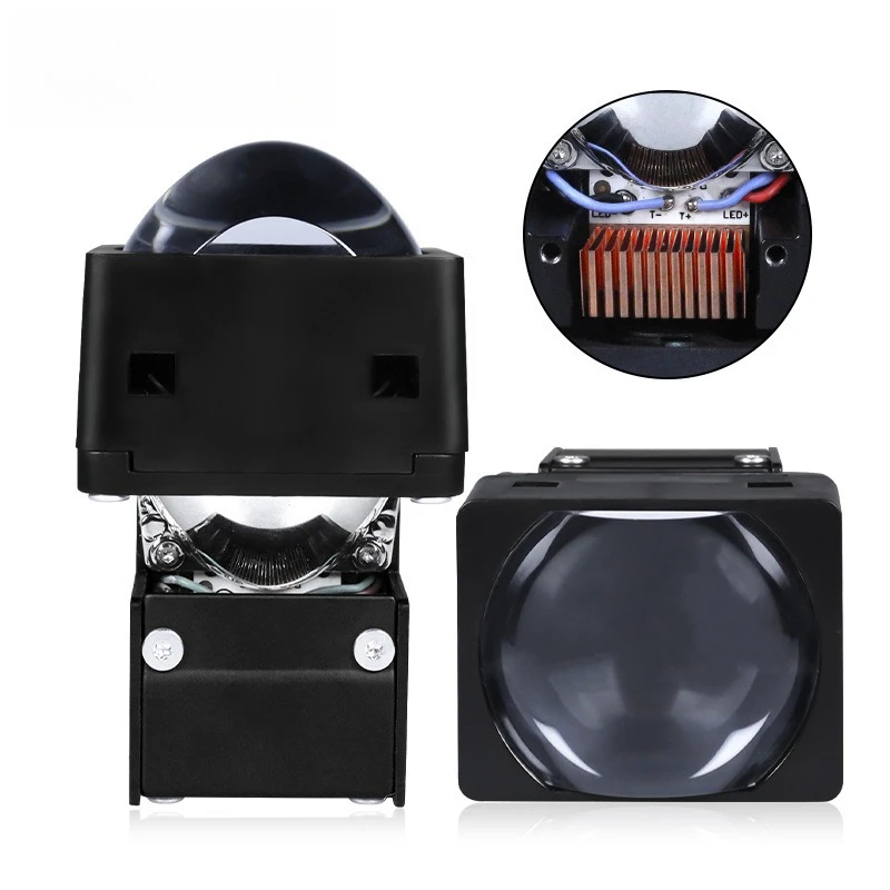 

New 1.5 Inch LED Matrix Bi Beam Module with Blue Coating Lens Universal Retrofit Bracket 100W LED Headlight Car Accessories