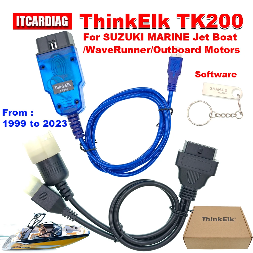 

ThinkElk TK200 For SUZUKI MARINE Outboard Boat Jet Boat WaveRunner Outboard Motors Scanner SDS 8.60 Boat Diagnostic CABLE Kit