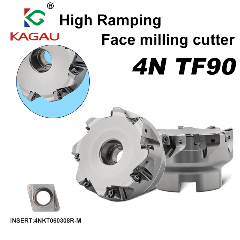 

Торцевой фрезерный диск 4N TF90 с твердосплавными вставками, двухсторонний 4Nkt060308, фрезерная головка с быстрой подачей, держатель инструмента с ЧПУ