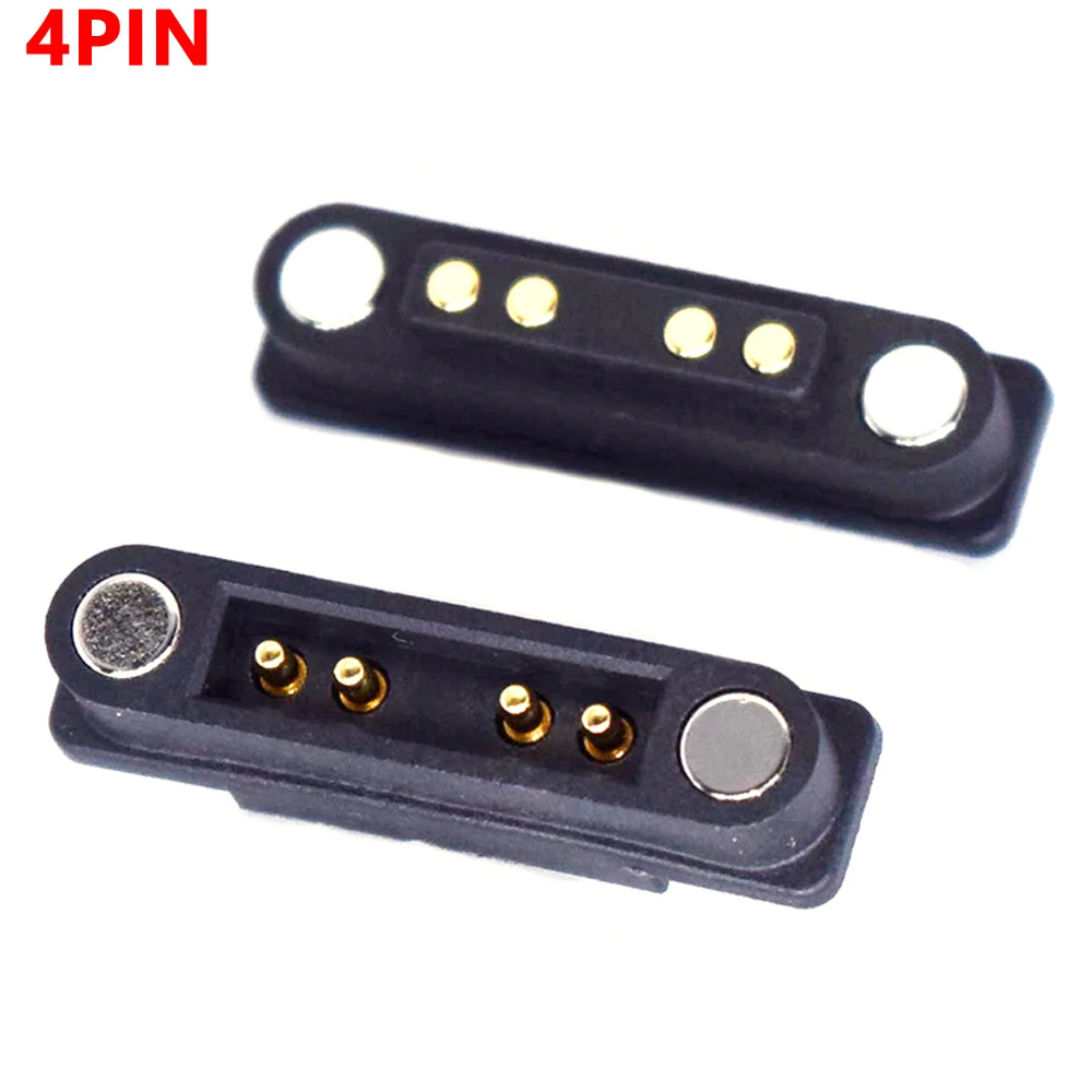 4Pin waterproof high current magnet suction spring pogo pin connector male and female probe DC power charging magnetic connector