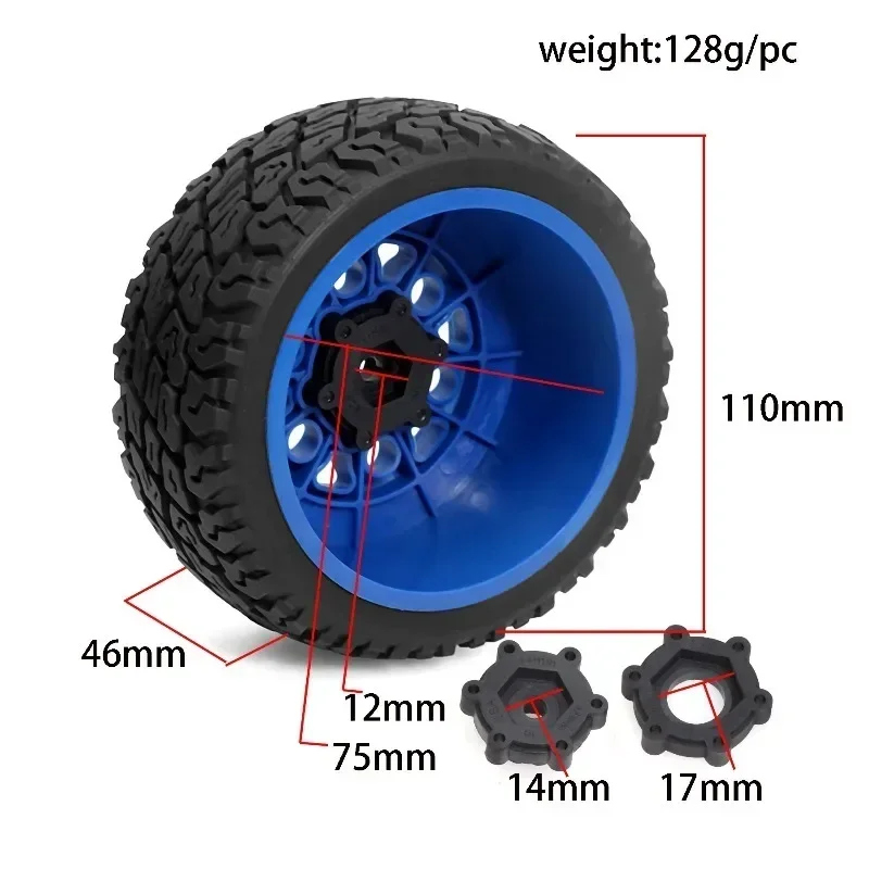4 Stück 1/10 Short Course Truck Reifen mit 12mm 14MM 17MM Sechskant für Slash Arrma Senton HuanQi 727 Vkar 10sc Hpi RC Auto