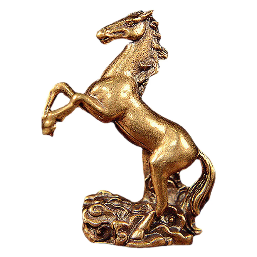 

Brass Horse Statue Solid Brass Standing Decor Office Decoration Chinese Zodiac Sculpture For Good Luck