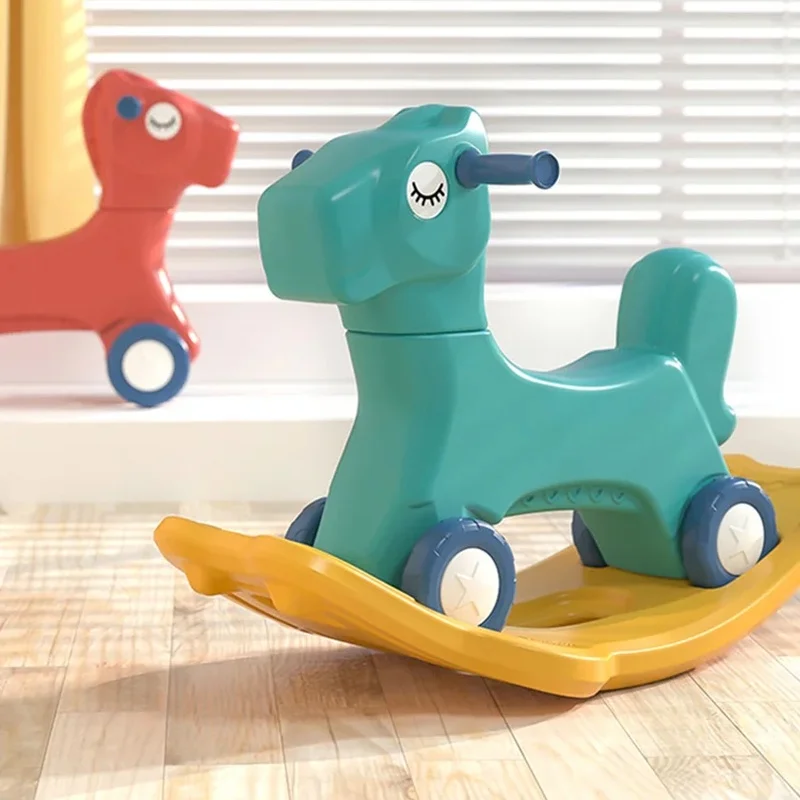 Multifunctional 2-in-1 Baby Rocking Horse Anti Slip Widened Pedal Plastic Ride on Toy for Toddler 3-10 Years Wholesale