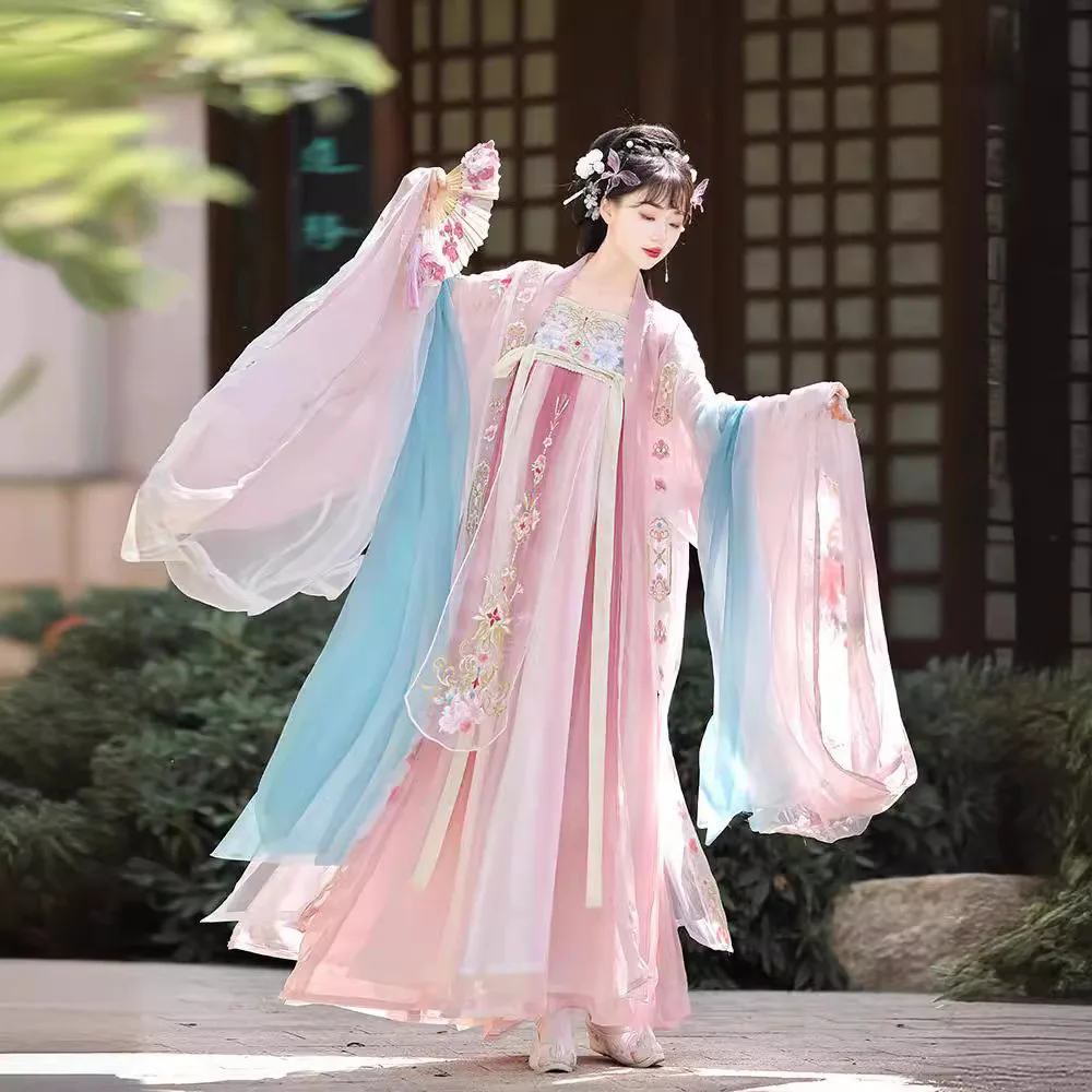 Luxury Hanfu Dress Women Embroidery Fairy Costumes Chinese Traditional Ancient Dress Clothing Cosplay Dance Halloween Festival