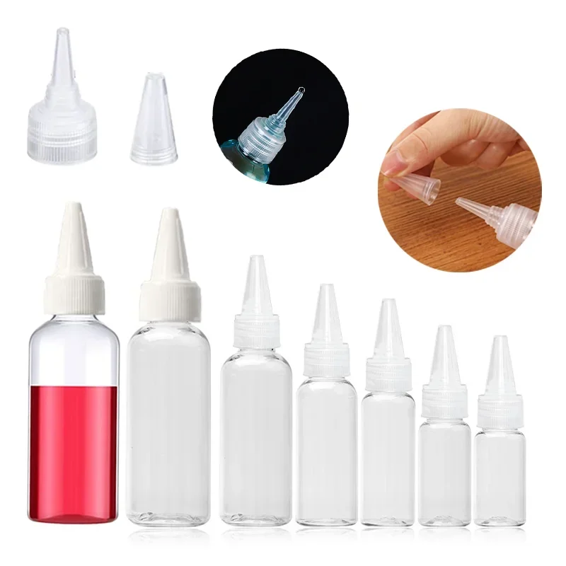 

5pcs 10/20/30/50/100ml Empty PET Plastic Dropper Bottles with Leakproof Screw-On Cap Squeezable Liquid Ink Oil Glue Containers