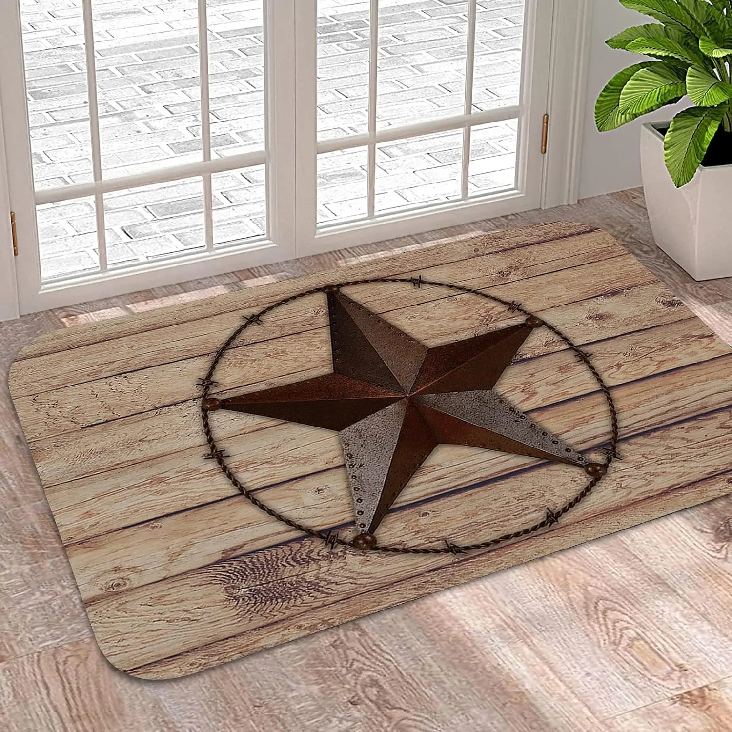 Metal Stars Doormat Welcome Heavy Duty Door Soft Mat Entrance Entry Door Rug Indoor Outside Machine Wash Hallway Decor Gifts