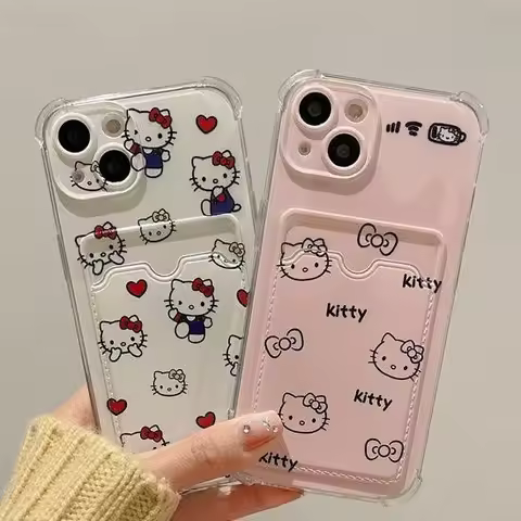 Kitty Case For Samsung Galaxy A35 A34 A55 A54 A53 A52 A51 A73 A72 A71 S24 S23 S22 S21 Plus Ultra S21FE S23FE S20FE Holder Wallet