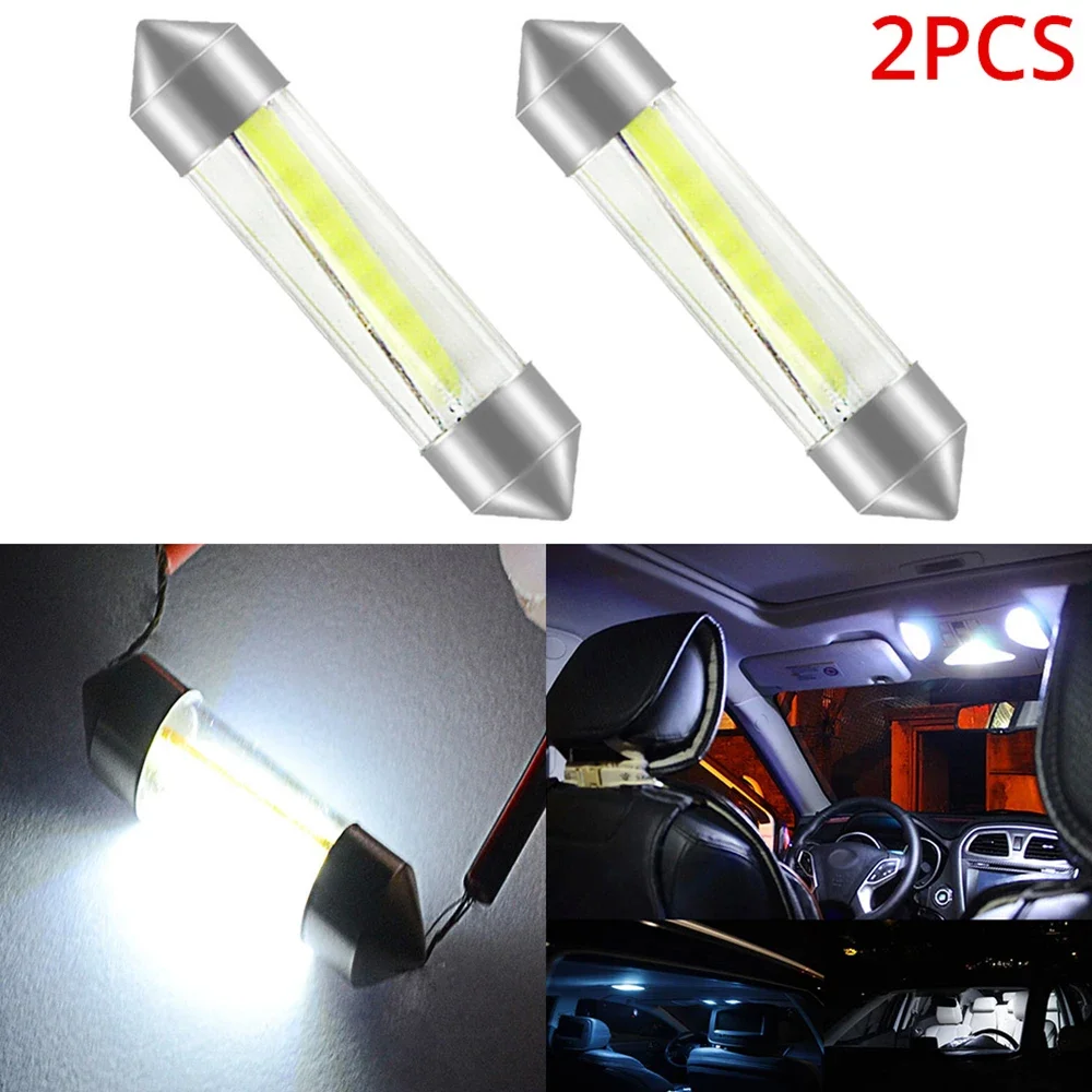 2Pcs White 360 Degree Shinning C5W C10W Light DC 12V LED Bulbs Festoon 39mm 41mm Interior Reading Dome Lamp License Plate Modify