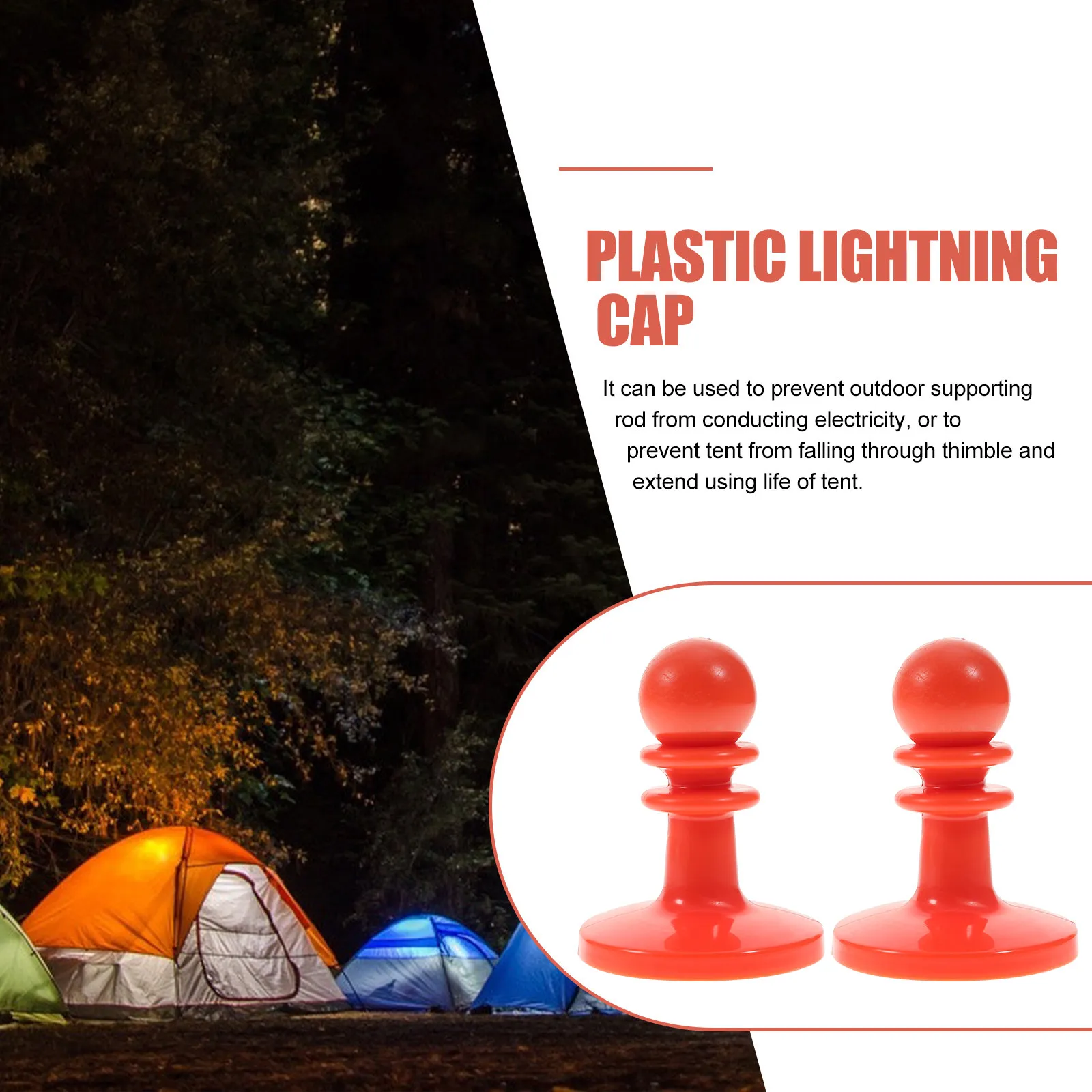 8Pcs Camping Tent Pole Protection Caps Thick Solid Awning Tarp Grab Hook Outdoor Safety Cap