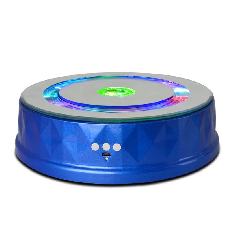 Multifunction display showcase BT speaker electric USB battery powered musical rotating display stand