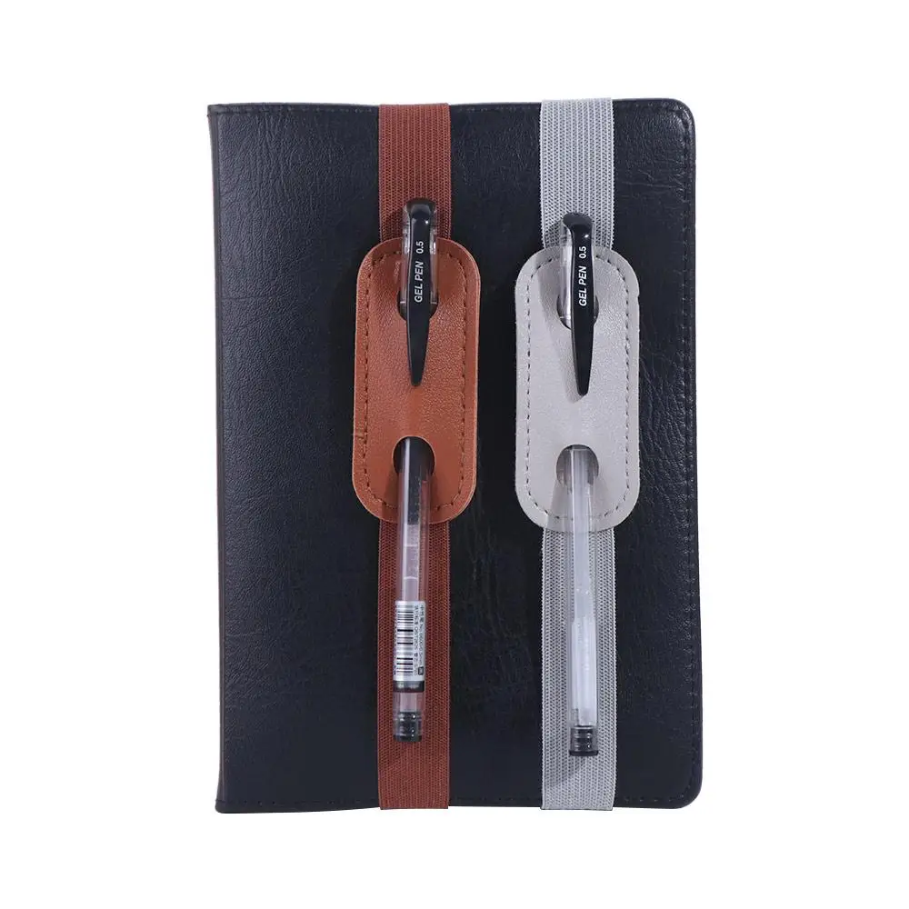 6Pcs Adjustable Straps Elastic Band Pen Holder Colorful Detachable Pen Sleeve Pouch PU Leather Light Weight