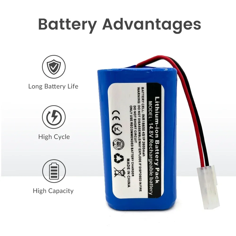 Nouvelle H18650CH-4S1P 14.4V 2600mAh Eddie ion batterie, Pour XIAOMI MIJIA Mi Robot aspirateur-vadrouille Essential G1 MJSTG1,SKV4136GL R30 R35