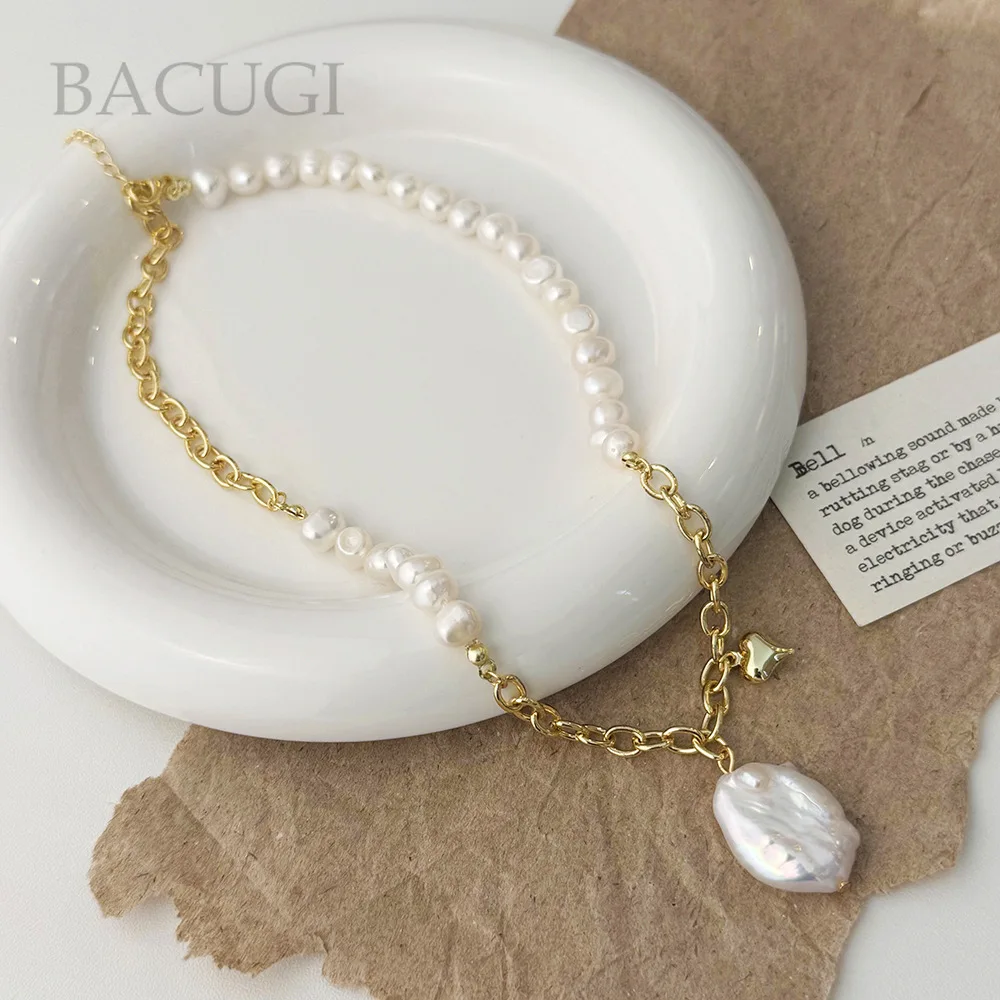 

natural freshwater pearl love pendant necklace