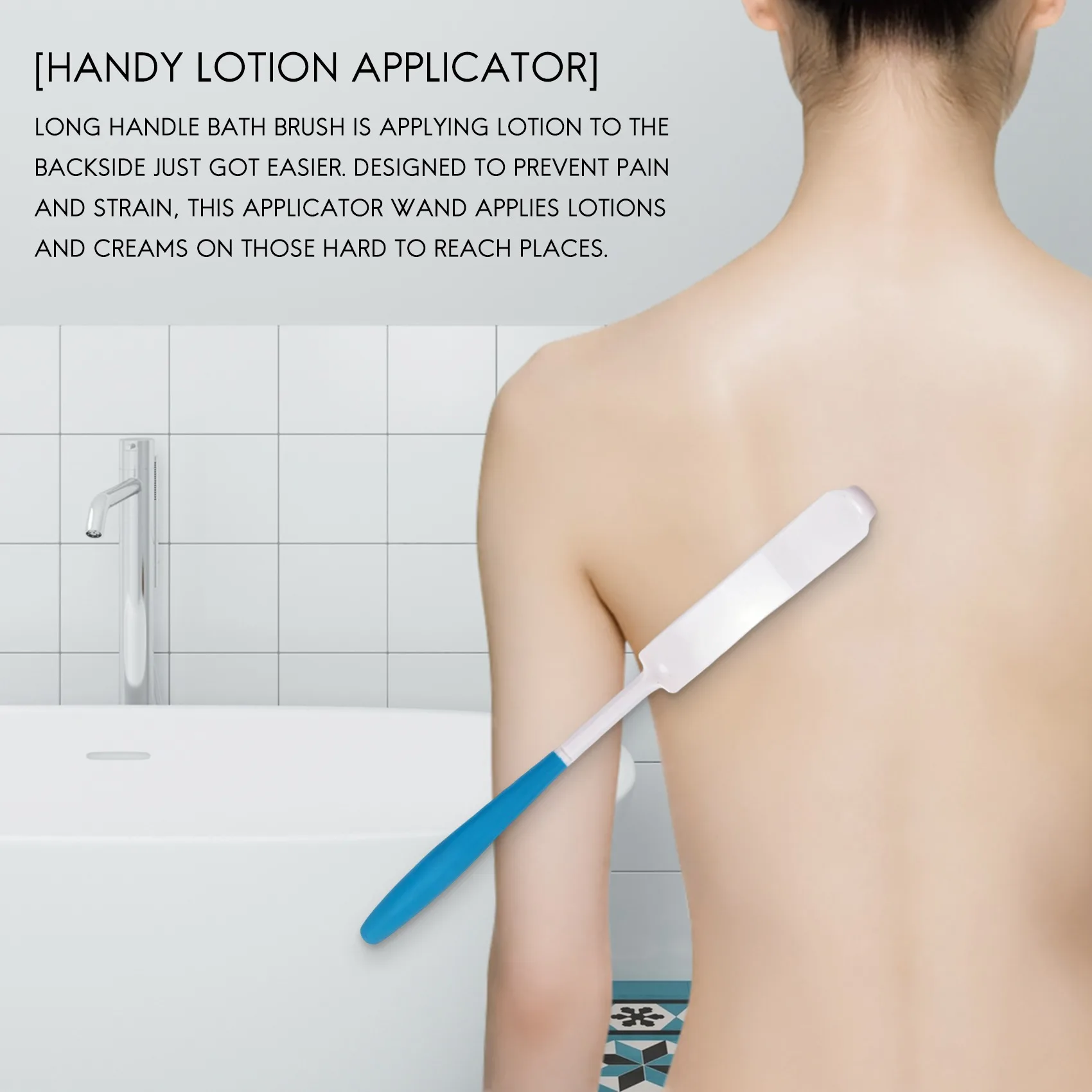 Back Shower Brush Easy-To-Reach Body Brush with Non-Slip Handle Long Curved Shower Brush Suitable for Elderly Shower