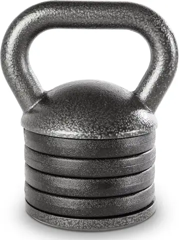 Adjustable Heavy - Duty Cast Iron Kettlebell in Grey, Ideal for Strength Training and Weightlifting at Home