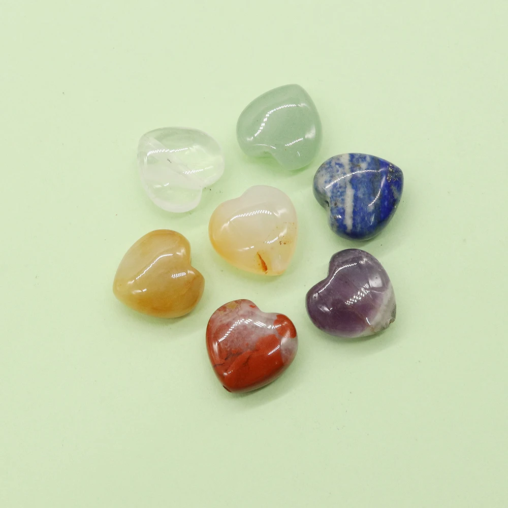 7pcs/set Natural Crystal Agate Love Beads Non Porous Seven Chakra Jewelry Healing Spiritual Gem Jewelry DIY Accessories Gifts