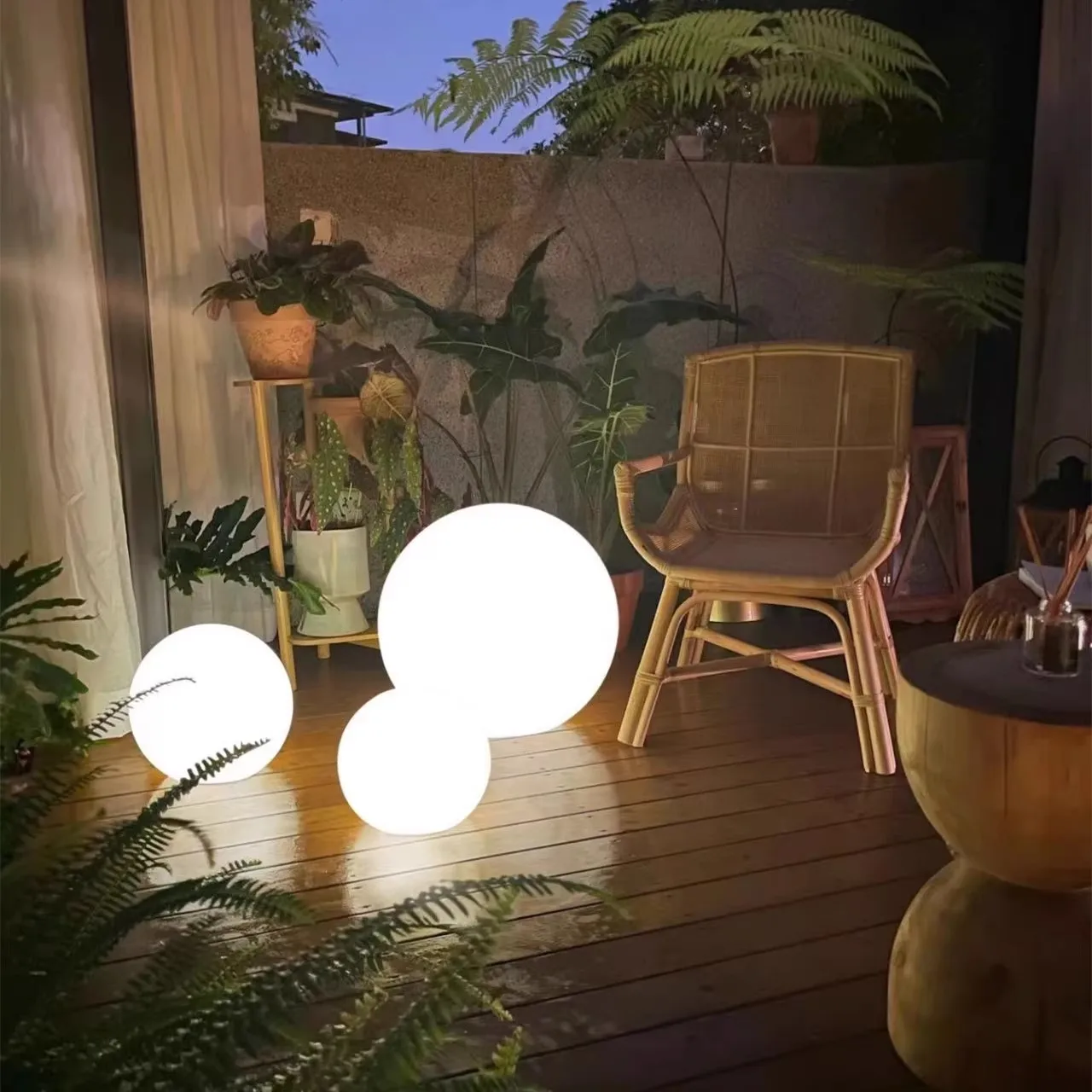 LED Ball Light Multi-Color Rechargeable Night Lights Waterproof Dimmable Mood Lamp with Remote for Home Garden Christmas Decor