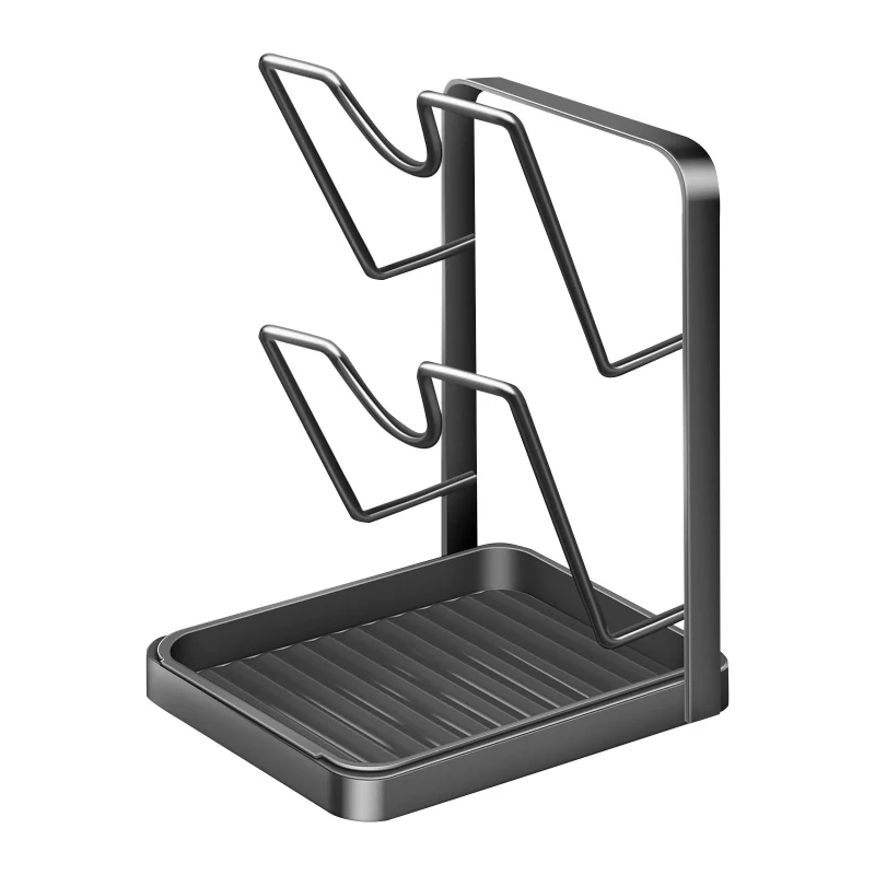 Stainless Steel Pot Lid Storage Rack, Countertop Multifunctional Organizer Holder for Kitchen Large Lids and Ladles