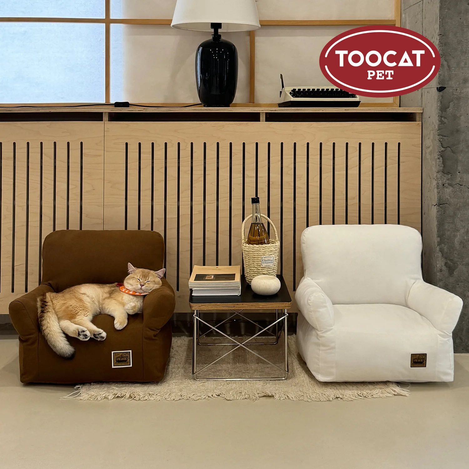 Adequado fortoocat coreano ins pet pequeno sofá outono e inverno ninho de gato doghouse areia removível e lavável cama legal para animais de estimação