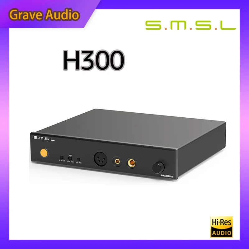 

SMSL H300 Headphone Power Amplifier HIFI Desktop Balanced IEM Amp Preamplifier Output Power 10W/ 16 ohm 5W/32 ohm