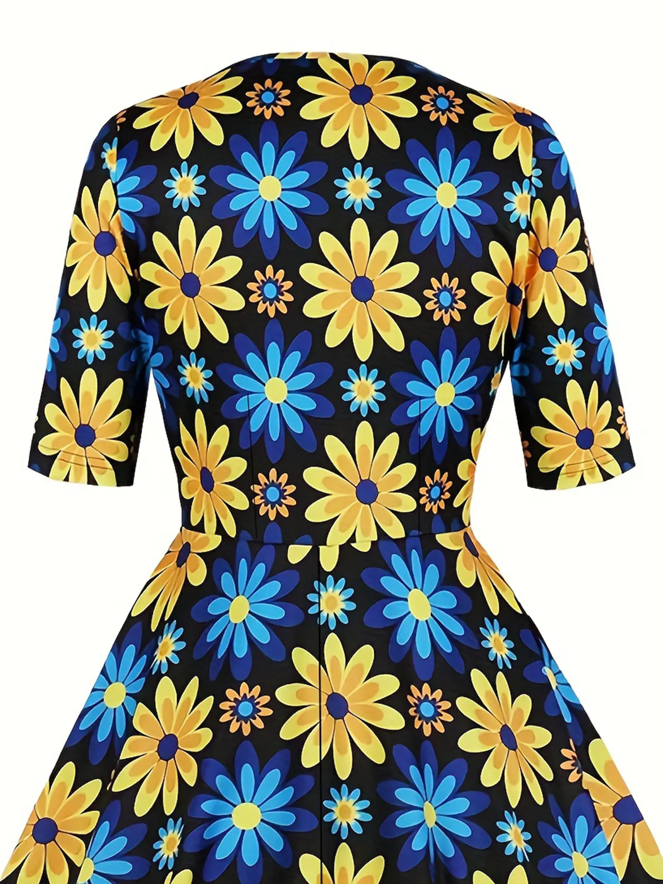 Plus Size Floral Print Slim Dress, Elegant Short Sleeve Dress For Spring & Summer, Women's Plus Size Dress