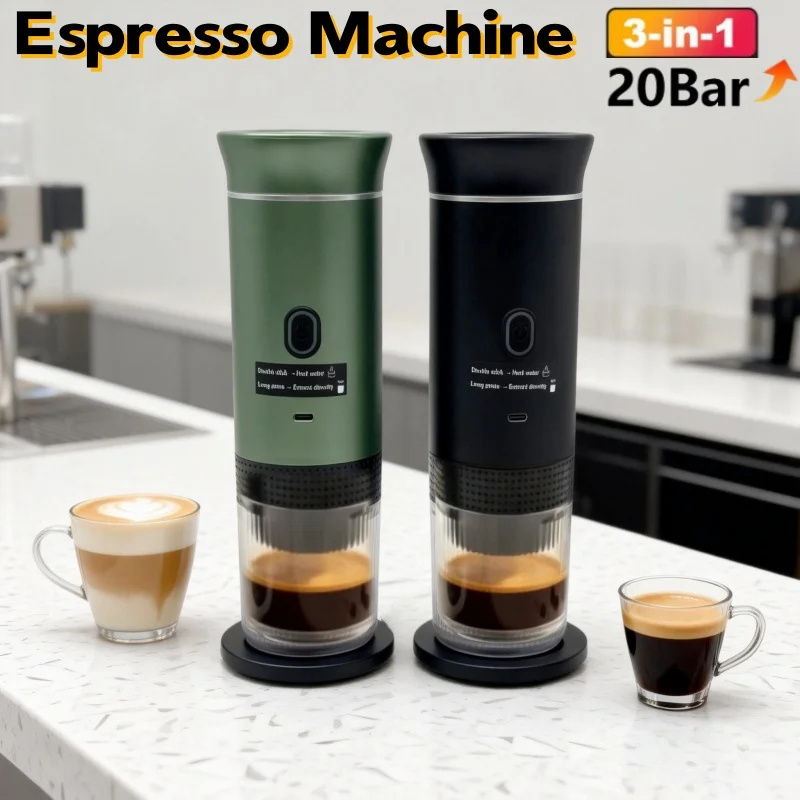 

USB Portable Electric Espresso Machine 3-In-1 Capsule Coffee Maker Small Wireless Heating For Home Camping Travel Coffee Machine